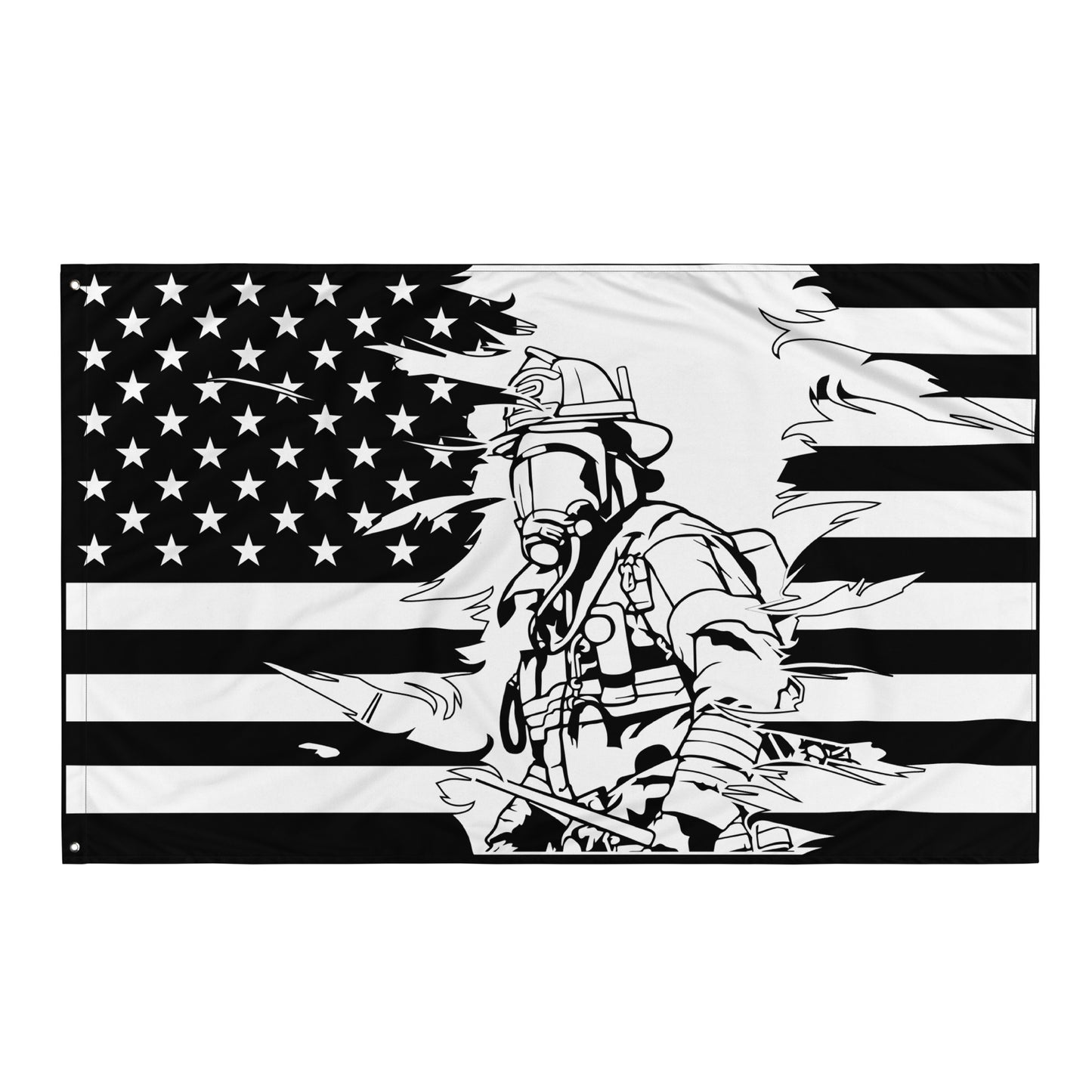 American Firefighter Tattered Wall Flag-911 Duty Gear USA-911 Duty Gear USA