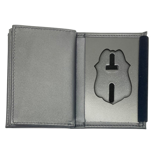 Federal Reserve Police Horizontal Bifold Double ID Credential & Hidden Badge Wallet-Perfect Fit-911 Duty Gear USA