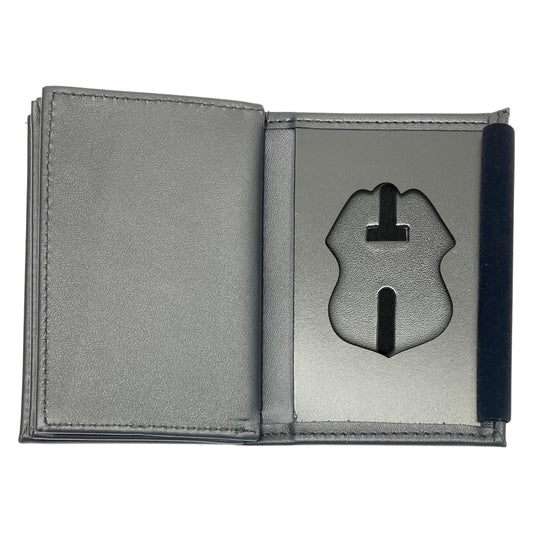 CBP | U.S. Customs and Border Protection Officer Horizontal Bifold Double ID Credential & Hidden Badge Wallet-Perfect Fit-911 Duty Gear USA