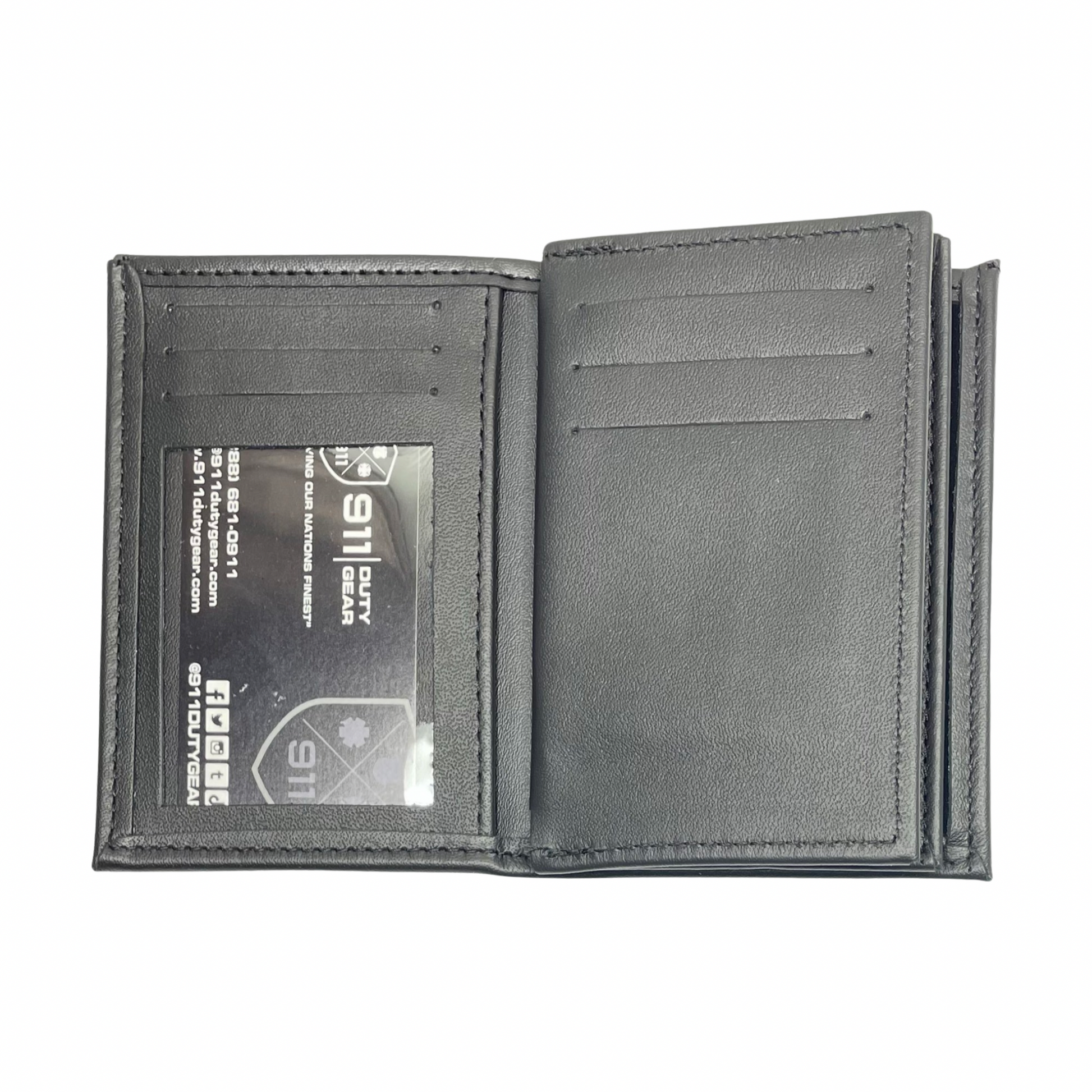 ICE | U.S. Immigration and Customs Enforcement Horizontal Bifold Double ID Credential & Hidden (2.5in) Badge Wallet-Perfect Fit-911 Duty Gear USA
