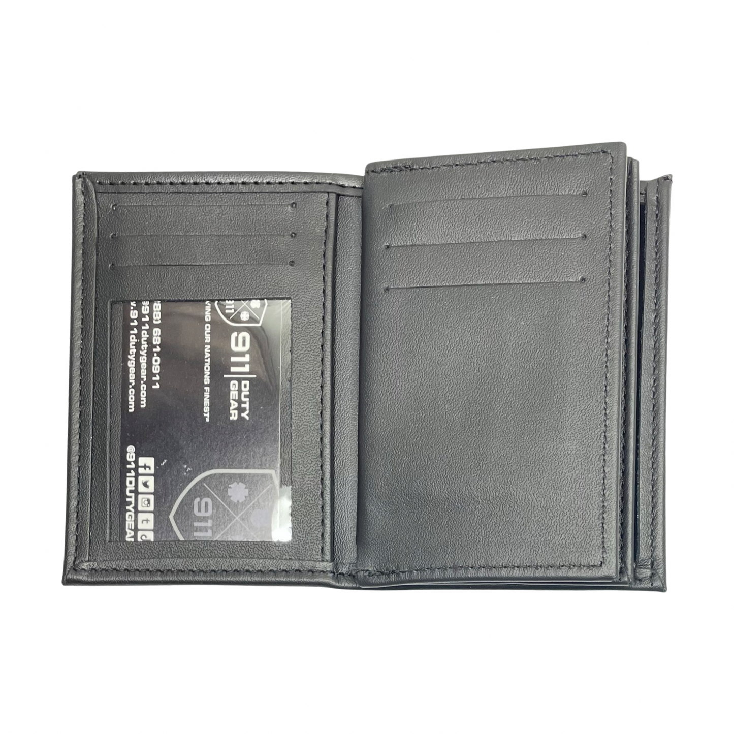 FPS | U.S. Federal Protective Service Horizontal Bifold Double ID Credential & Hidden (3in) Badge Wallet-Perfect Fit-911 Duty Gear USA