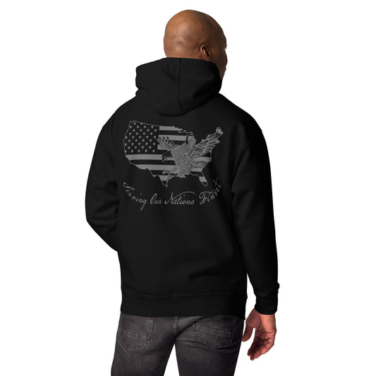 911 USA Eagle Holding Flag Hoodie-911 Duty Gear USA-911 Duty Gear USA