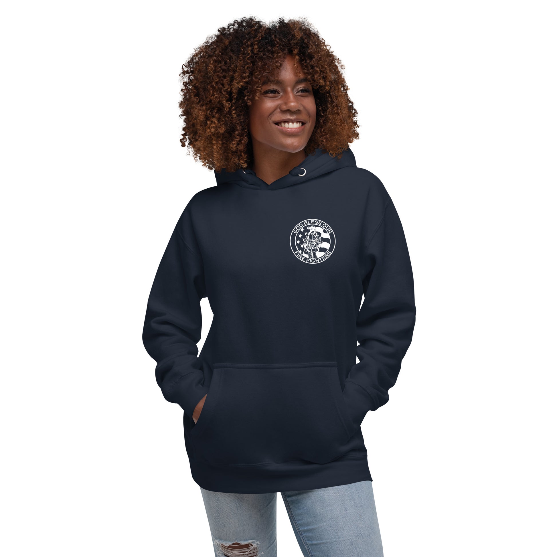 God Bless Firefighters and American Flag Premium Unisex Hoodie-911 Duty Gear USA-911 Duty Gear USA