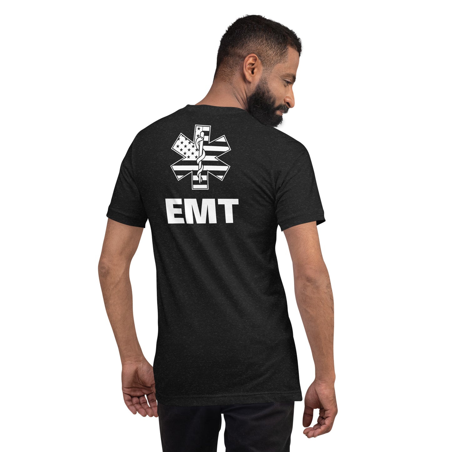 USA Star of Life EMT Front and Back Premium Tee-911 Duty Gear USA-911 Duty Gear USA