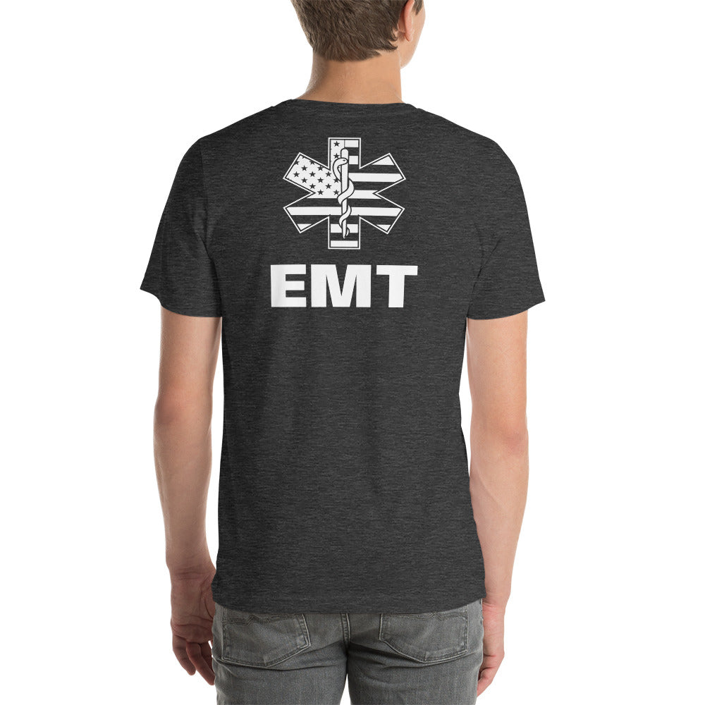 USA Star of Life EMT Front and Back Premium Tee-911 Duty Gear USA-911 Duty Gear USA
