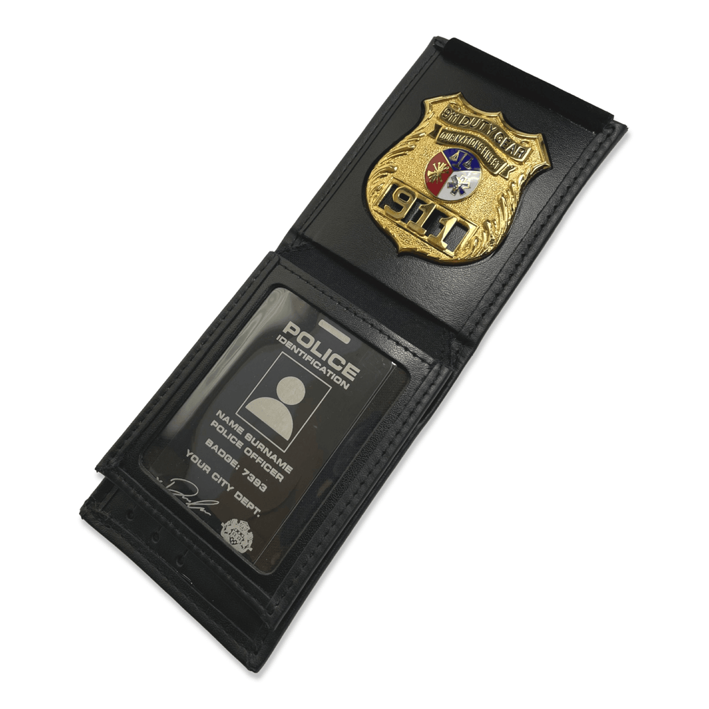 Concealed Weapons Permit Horizontal Bifold Hidden Badge Wallet-Perfect Fit-911 Duty Gear USA