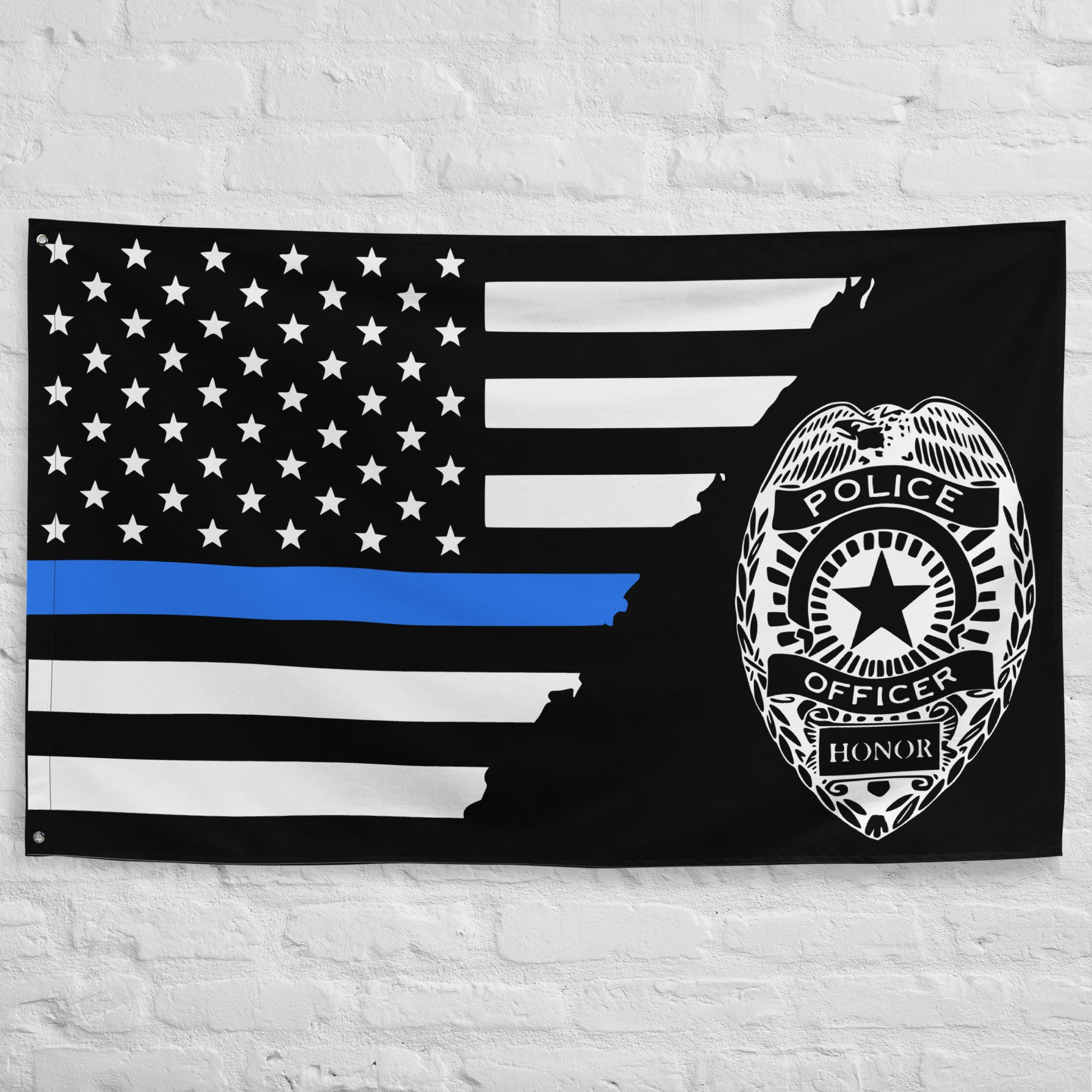 American Thin Blue Line Police Badge Wall Flag-911 Duty Gear USA-911 Duty Gear USA